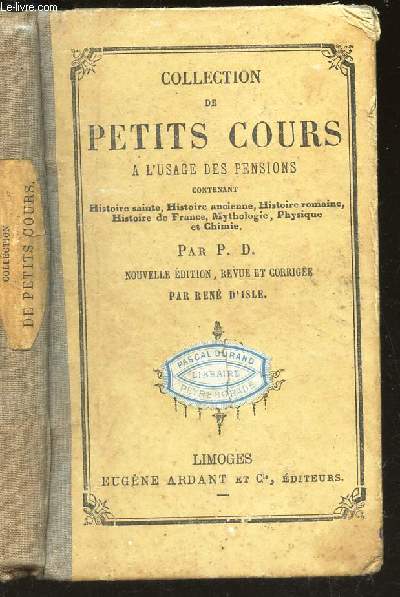 COLLECTION DE PETITS COURS - A L'USAGE DES PENSIONS
