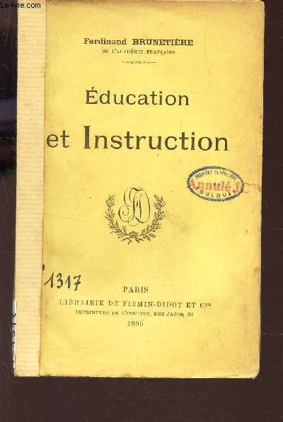 EDUCATION ET INSTRUCTION