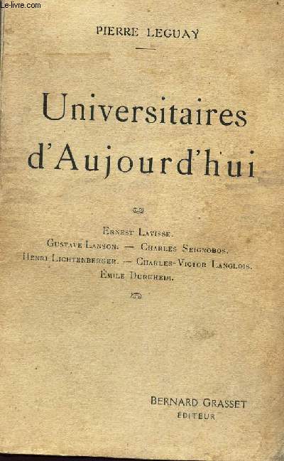 UNIVERSITAIRES D'AUJOURD'HUII