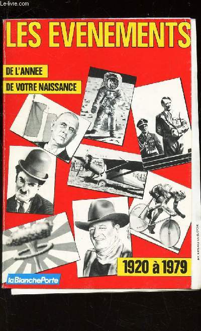 LES EVENEMENTS- DE L'ANNEE DE VOTRE NAISSANCE - 1920 0 1979.