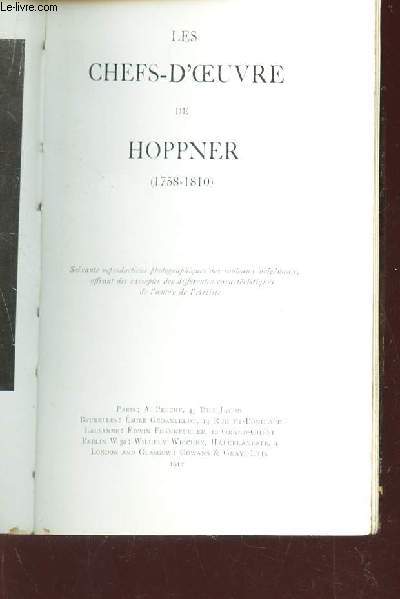 LES CHEFS D'OEUVRES DE HOPPNER - 1758-1810