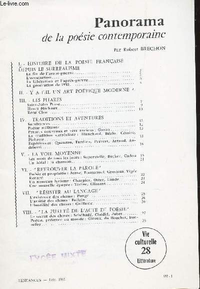 TENDANCES - Juin 1962 / PANORAMA DE LA POESIE CONTEMPORAINE - Vie culturelle 28 - litterature / Histoire de la poesie depuis le surralisme - Y a t il un art potique moderne? - Les phares - TRaditions et aventures etc...