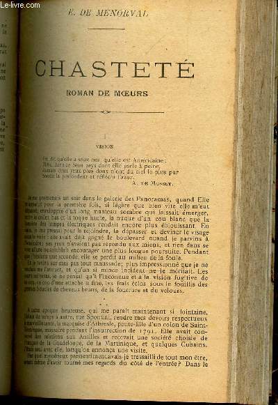 CHASTETE - ROMAN DE MOEURS