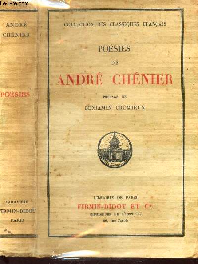 POESIES DE ANDRE CHENIER / COLECTION DES CLASSIQUES FRANCAIS