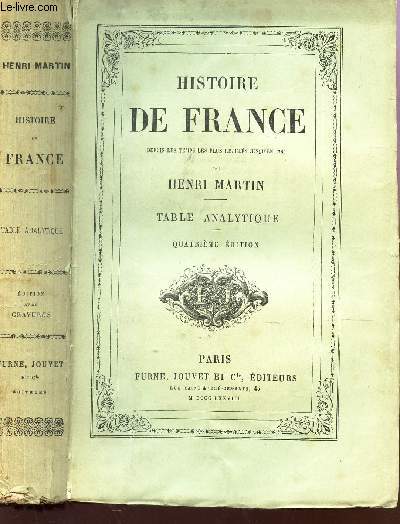 HISTOIRE DE FRANCE depuis 1789  nos jours - TABLE ANALYTIQUE / 4e EDITION