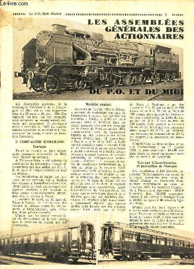 LE P.O = MIDI ILLUSTRE / Les Assembles Gnrales des actionnaires / Villes et Aspects : tours, La bourboule, Luchon / La traverse en pin maritime / L'Office national et industriel de l'Azote a Toulouse etc...