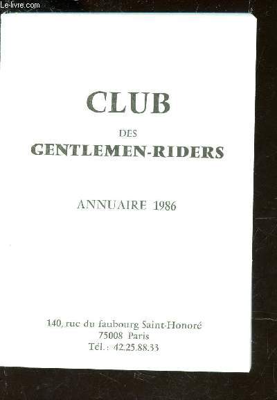 CLUB DES GENTLEMEN-RIDERS - ANNUAIRE 1986