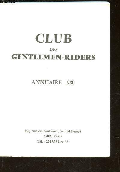 CLUB DES GENTLEMEN-RIDERS - ANNUAIRE 1980