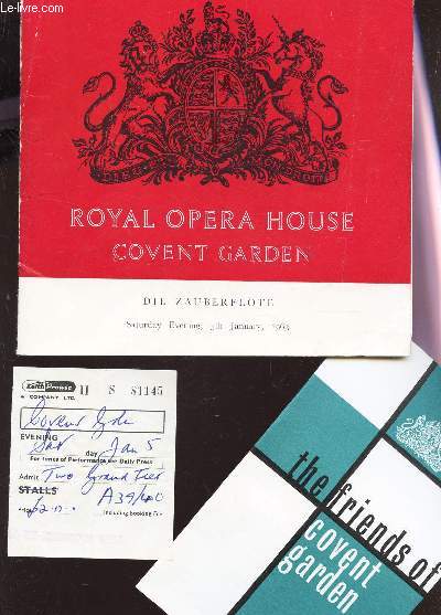ROYAL OPERA HOUSE COVENT GARDEN - DIE ZAUBERFLOTE - Saturday, Evening, 5th january, 1963 (PROGRAMME) / Musical director : Georg SOLTI.