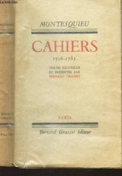 CAHIERS - 1715-1795 -