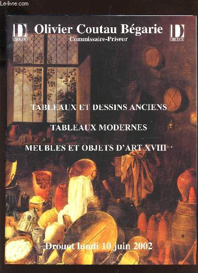 CATALOGUE DE VENTE AUX ENCHERES - TABLEAUX ET DESSINS ANCIENS - TABLEAUX MODERNES - MEUBLES ET OBJETS D'ART WVIII / A DROUOT LE 10 JUIN 2002.