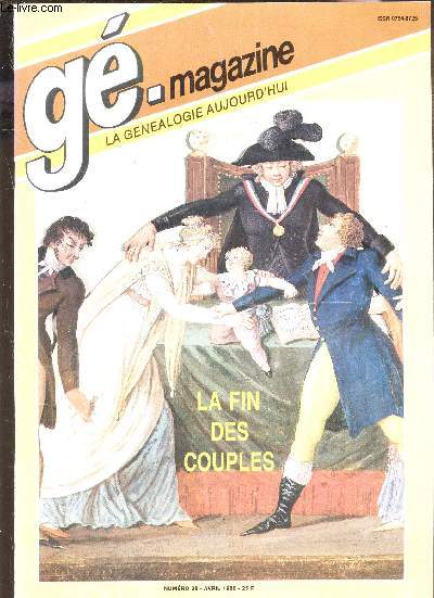 GE-MAGAZINE - N38 - AVRIL 1986 / LA FIN DES COUPLES