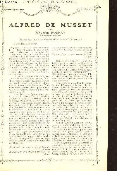 ALFRED DE MUSSET - DEUXIEME LECON : LA CONFESSION D'UN ENFANT DU SIECLE / Supplment aux Lectures pour tous - Anne 1914 - SOCIETE DES CONFERENCES