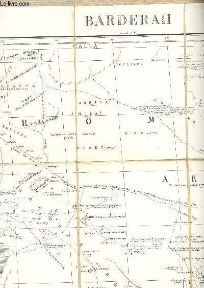 1 CARTE ENTOILEE DEPLIANTE EN NOIR ET BLANC DE BARDERAH (Afrique - Region equatoriale) - Flle N37 - DE DIMENSION 56 Cm X 49 Cm ENVIRON - ECHELLE 1/2000000e.