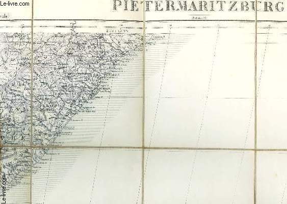 UNE CARTE ENTOILEE DEPLIANTE EN NOIR ET BLANC DE PIETEMARITZBURG - AFRIQUE (Rgion australe) - Flle N60 - DE DIMENSION 55 Cm X 48 Cm ENVIRON / ECHELLE 1/2.000.000 - TIRAGE DE NOVEMBRE 1883