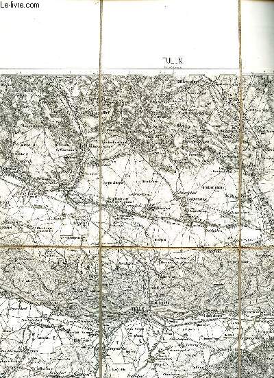 UNE CARTE ENTOILEE DEPLIANTE EN NOIR ET BLANC DE TULLN - ZONE 12 - COL. XIV / ECHELLE 1/100.000 / DE DIMENSION 54 Cm X 39 Cm ENVIRON.