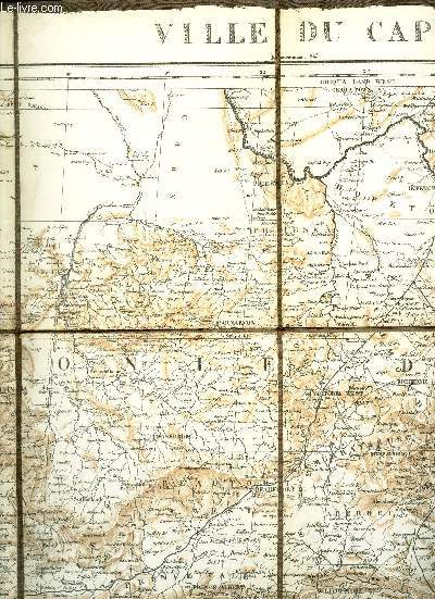UNE CARTE ENTOILEE DEPLIANTE EN COULEURS DE : VILLE DU CAP - Flle 5 - AFRIQUE (REGION AUSTRALE) - ECHELLE 1 : 2.000.000 / DE DIMENSION 78 Cm X 48 Cm ENVIRON.