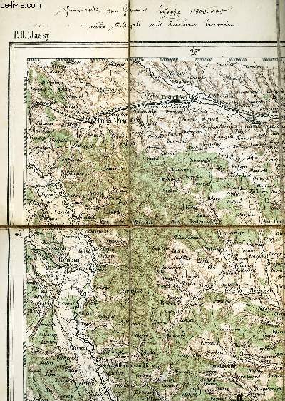 UNE CARTE ENTOILEE DEPLIANTE EN COULEURS DE : JASSY - P.8. - ECHELLE1 : 200.00 / DE DIMENSION 54 Cm X 50 CM ENVIRON.