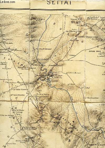 UNE CARTE ENTOILEE DEPLIANTE EN COULEURS DE SETTAT - MAROC - ECHELLE 200000e / EDITION PROVISOIRE - DE DIMENSION 76 Cm X 39 Cm ENVIRON.