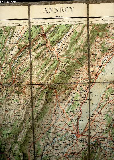 UNE CARTE ENTOILEE DEPLIANTE EN COULEURS DE ANNECY - Flle N48 / ECHELLE 1 : 200.000 / DE DIMENSION 72 Cm X 51 Cm ENVIRON.