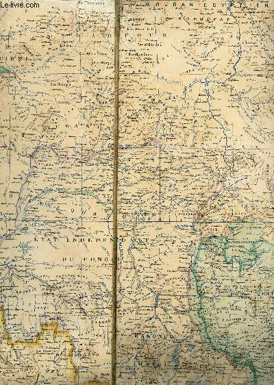 UNE CARTE DEPLIANTE ENTOILEE EN COULEURS DE L'AFRIQUE 1900 / ECHELLE 1 : 10.000.000 / DIMENSION 100 Cm X 90 Cm ENVIRON.