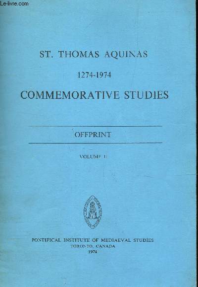 ST THOMAS AQUINAS 1274-1974 - COMMEMORATIVES SUTIDES - OFFPRINT - VOLUME II