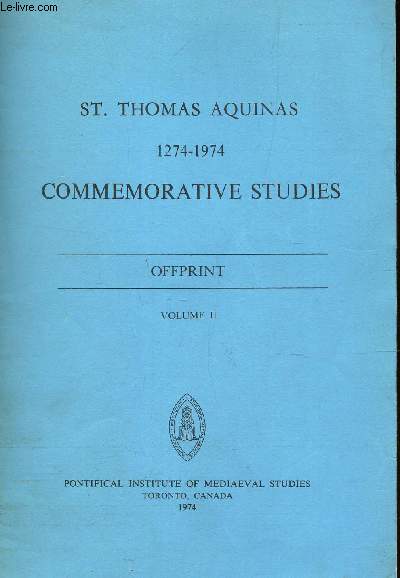 ST THOMAS AQUINAS 1274-1974 - COMMEMORATIVES SUTIDES - OFFPRINT - VOLUME II