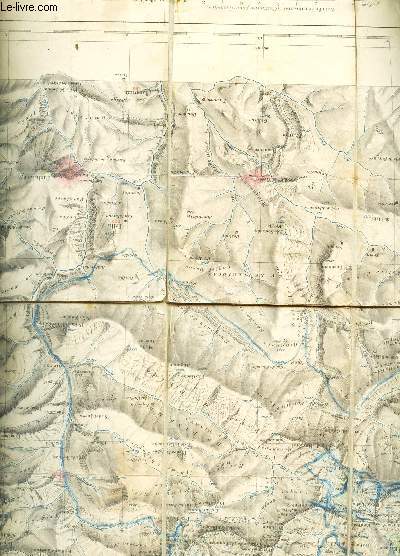 1 CARTE TOILEE DEPLIANTE EN COULEURS DE GAVARNIE - luz - FEUILLE XII - 38 / DIMENSION 49 X 69 CM environ. / echelle / 1 : 100 000.