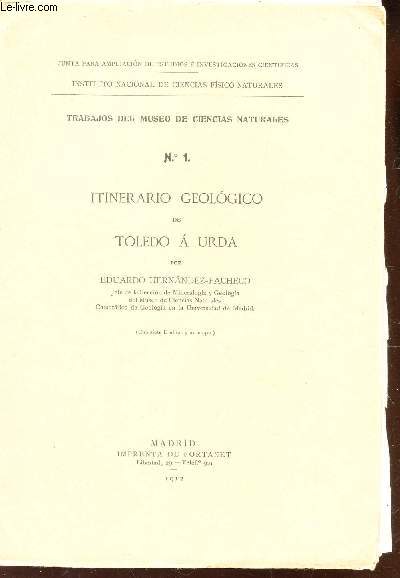 ITINERARIO GEOLOGICO DE TOLEDO A URDA / N1 DE 