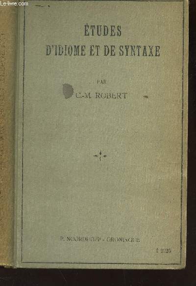 ETUDES D'IDIOME ET DE SYNTAXE.