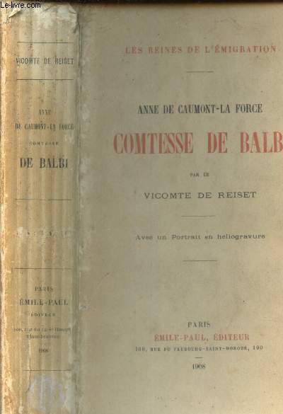 ANNE DE CAUMONT-LA FORCE COMTESSE DE BALBI /
