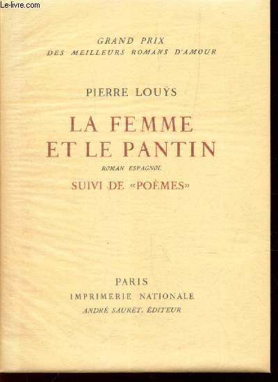 LA FEMME ET LE PANTIN - Roman Espagnol - SUIVI DE 