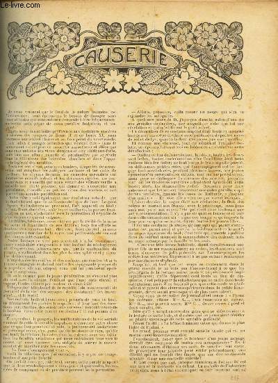 JOURNAL DES OUVRAGES DES DAMES / Col et manchettes forme nouvelle /Un joli service a dessert- Ouvragfes divers- Les fonds ajours (fin)- Coussins Louis XV- Chaise moderne- LA toilette et la parure- Lettres a ma filleule- Gerbe compose au jardin etc..