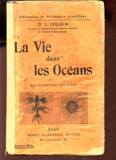 LA VIE DANS LES OCEANS / BIBLIOTHEQUE DE PHILOSOPHIE SCIENTIFIQUE.