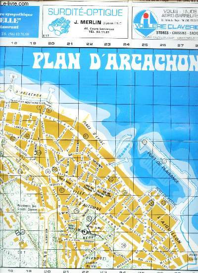 1 PLAN DEPLIANT EN COULEUR D'ARCACHON / DIMENSION 60 Cm C 44 Cm ENVIRON