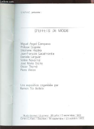 D'EFFETS DE MODE / EXPOSITION A MUSEE BONNAT - BAYONNE / CENTRE CULTUREL - DOURDAN EN 1983