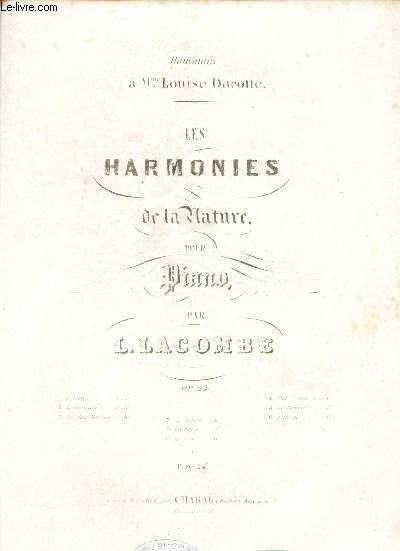 LES HARMONIES - DE LA NATURE POUR PIANO - OP. 22 / PARTITION