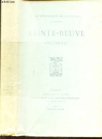 SAINTE-BEUVE INCONNU