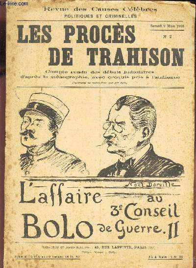 LES PROCES DE TRAHISON - N  2 - L'AFFAIRE BOLO - AU 3e CONSEIL DE GUERRE - II. (samedi 9 mars 1918).
