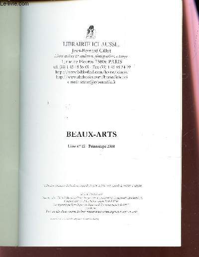 CATALOGUE : BEAUX-ARTS - LISTE N°12 - PRINTEMPS 2000
