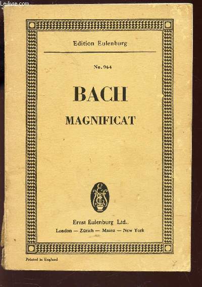 MAGNIFICAT NY JOHANN SEBADTIAN BACH / N964.