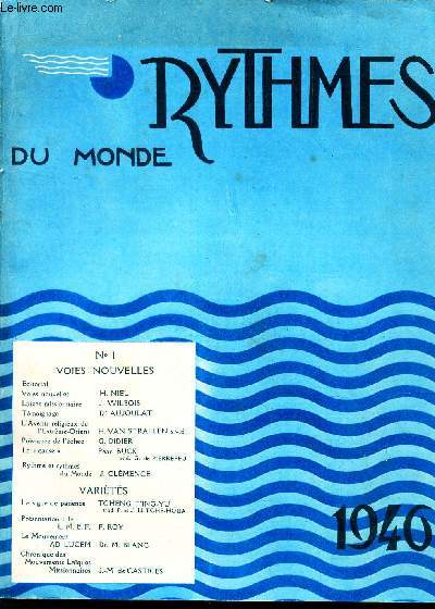 RYTHMES DU MONDE - N1 - VOIES NOUVELLES /