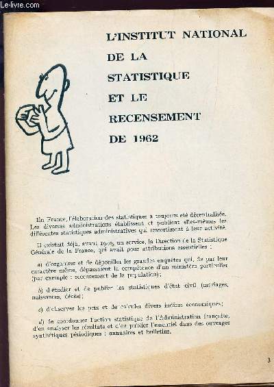 L'INSTITUT NATIONAL DE LA STATISTIQUE ET LE RECENSEMENT DE 1962.