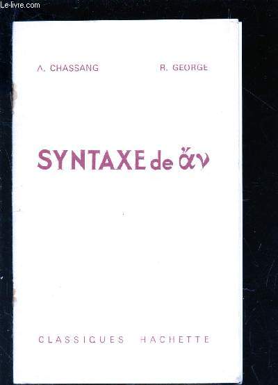 SYNTAXE DE .. (Voir photo ).