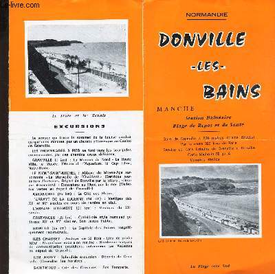 PLAQUETTE DEPLIANTE : DONVILLE LES BAINS - Manche - station balnaire - plage de repos et de sant / (Normandie)
