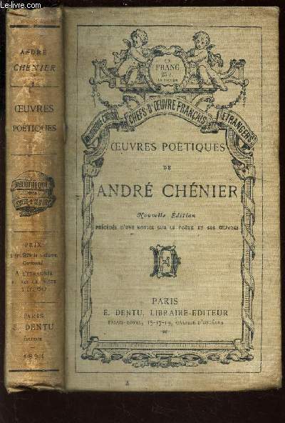 OEUVRES POETIQUES DE ANDRE CHENIER / NOUVELLE EDITION.