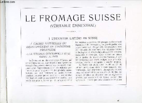 LE FROMAGE SUISSE - LE VERITABLE EMMENTHAL (ALBUM).
