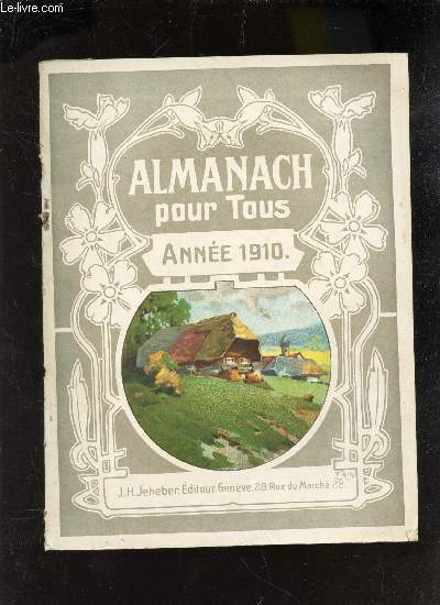 ALMANACH POUR TOUS - ANNEE 1910.