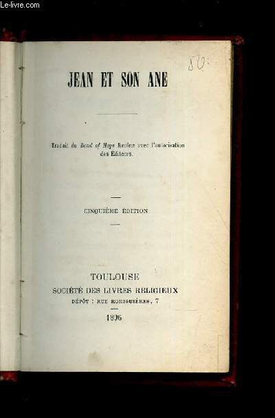 JEAN ET SON ANE /5e EDITION.