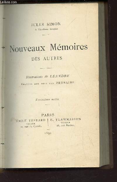 NOUVEAUX MEMOIRES DES AUTRES- TROISIEME MILLE